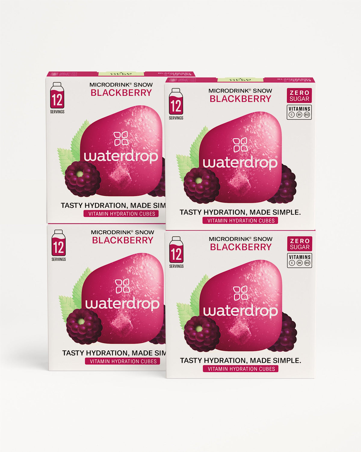 Microdrink 3+1 Set: Blackberry vitamin hydration cubes, zero sugar.
