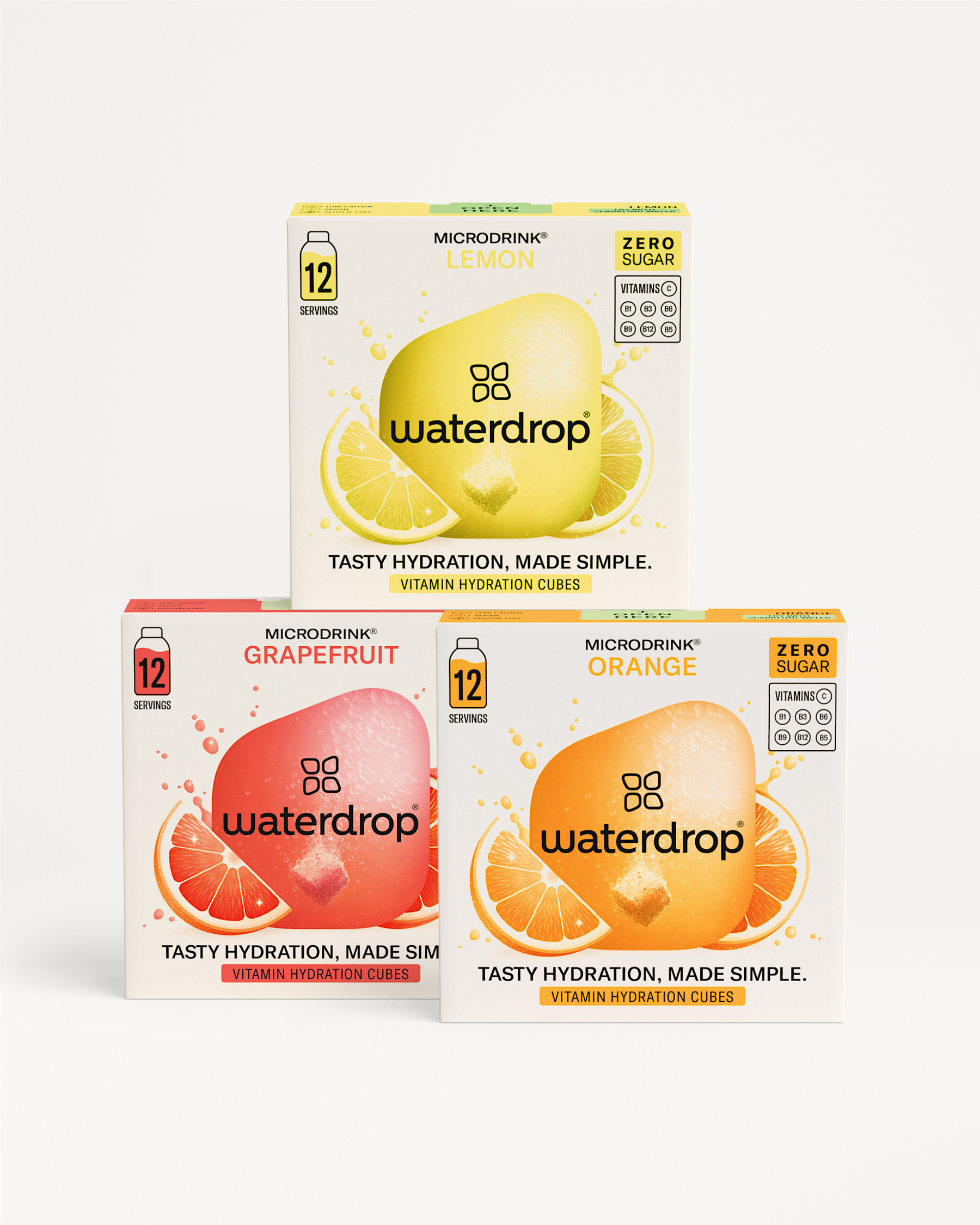 Limited Summer Set featuring three 12-packs with microdrink LEMON, ORANGE and GRAPEFRUIT flavors, perfect for discovering your favorite summer drink.