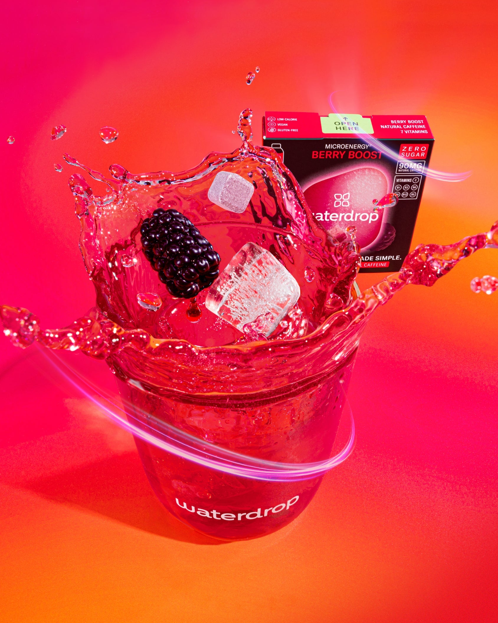 BERRY BOOST: Blackberry flavored zero-sugar energy drink enhancer.