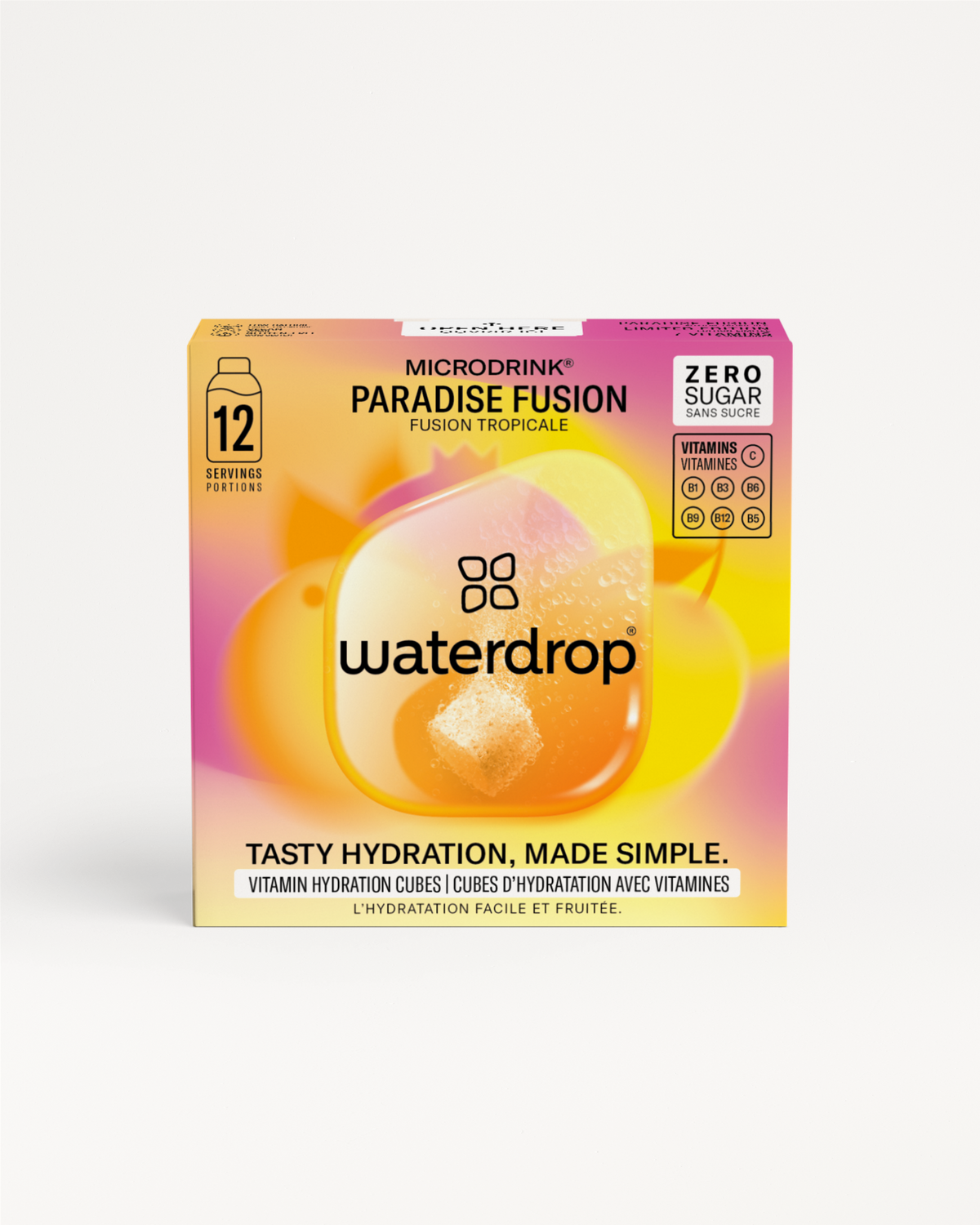 PARADISE FUSION vitamin hydration cubes box.