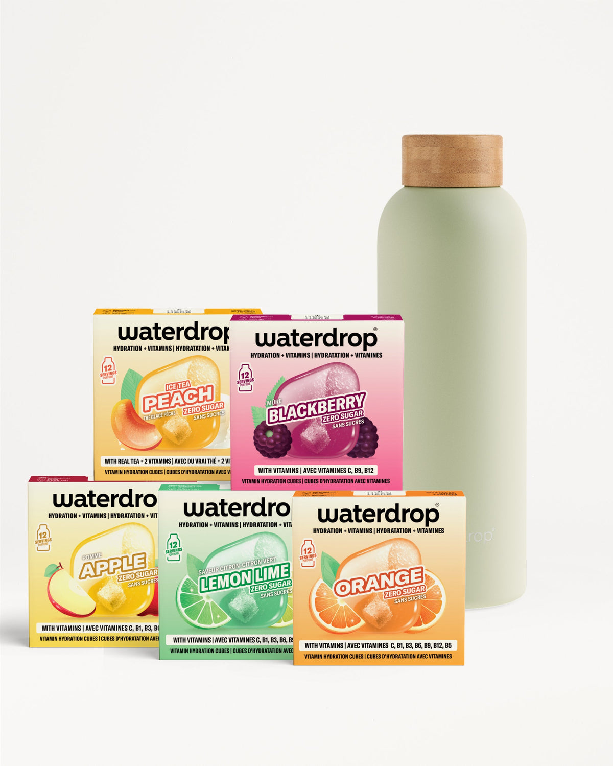 30 Days Starter Set Thermo Steel with vitamin-infused hydration cubes.