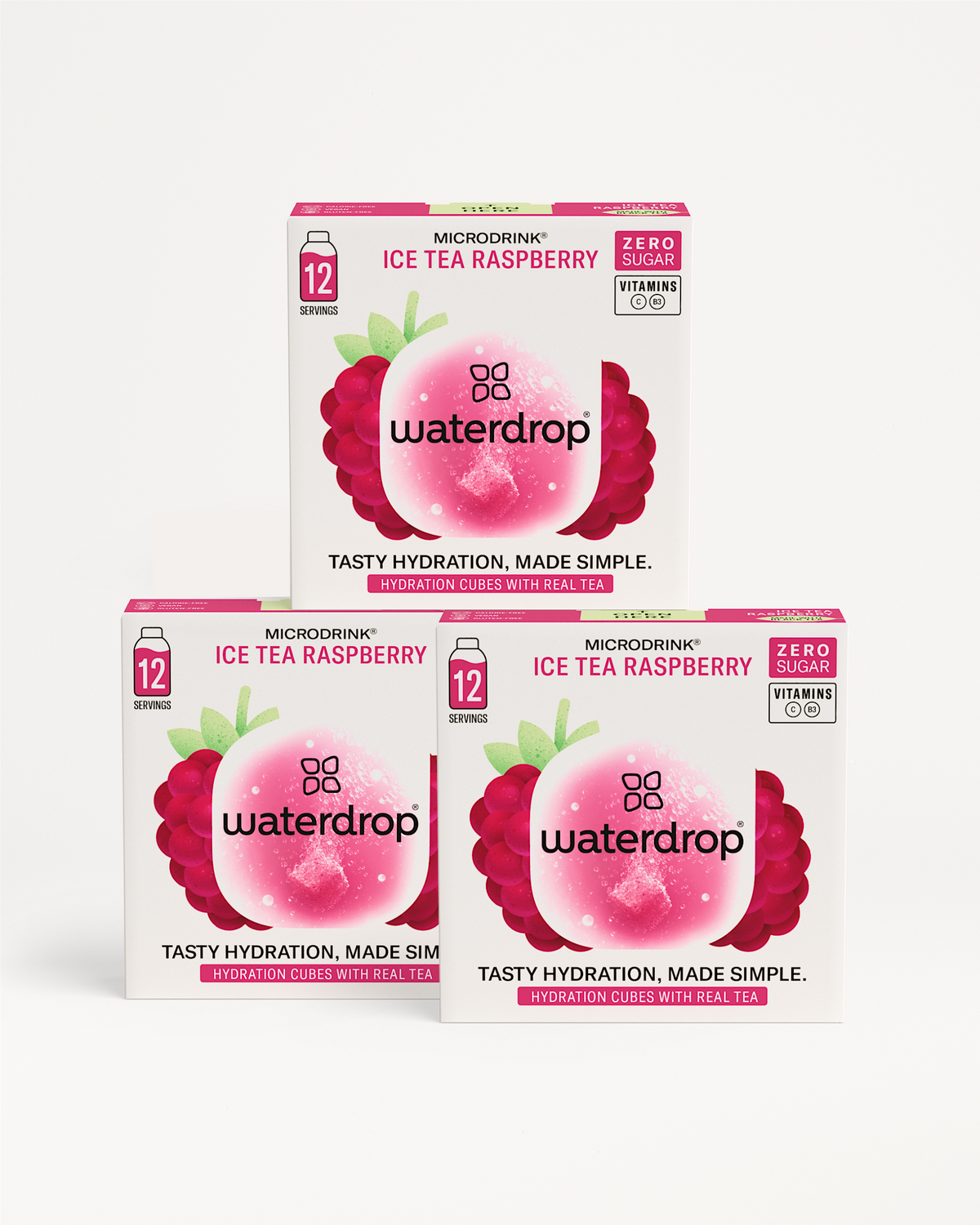 ICE TEA Set 2+1: Raspberry Microdrink boxes, zero sugar, vitamins.