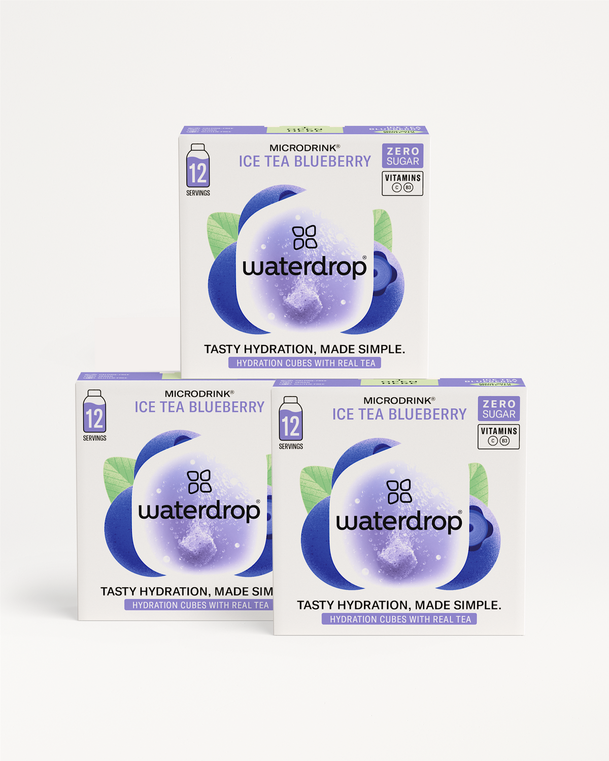 ICE TEA Set 2+1: Blueberry Microdrink® hydration cubes.