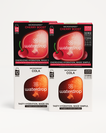 Best Of Cola Set: Waterdrop hydration cubes, Cherry Boost and Cola.