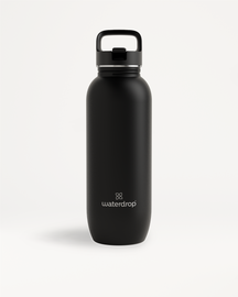 All-Purpose Ultralight Bottle with Straw Lid, matte-black, stainless steel.