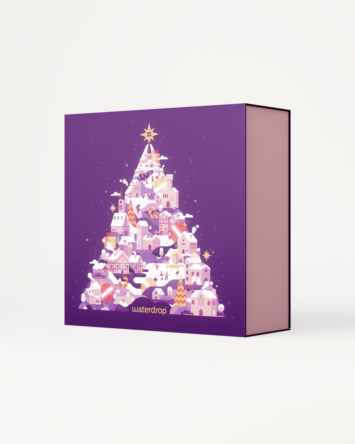 Advent Calendar Large featuring a Christmas tree design on a purple box. Contains limited edition accessories, drinkware, and bestselling flavours, perfect for festive storage.