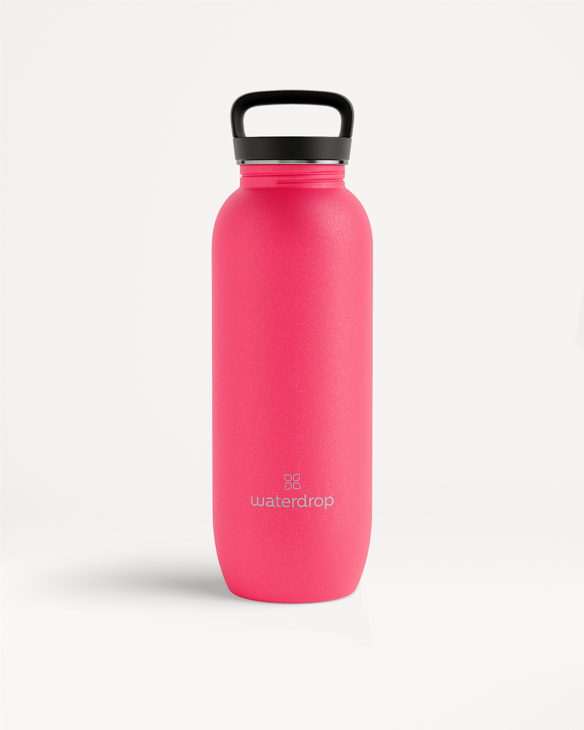 All-Purpose Ultralight · Loop Lid, a pink water bottle with a black thermal drinking lid and carrying loop, perfect for hikes and city use.