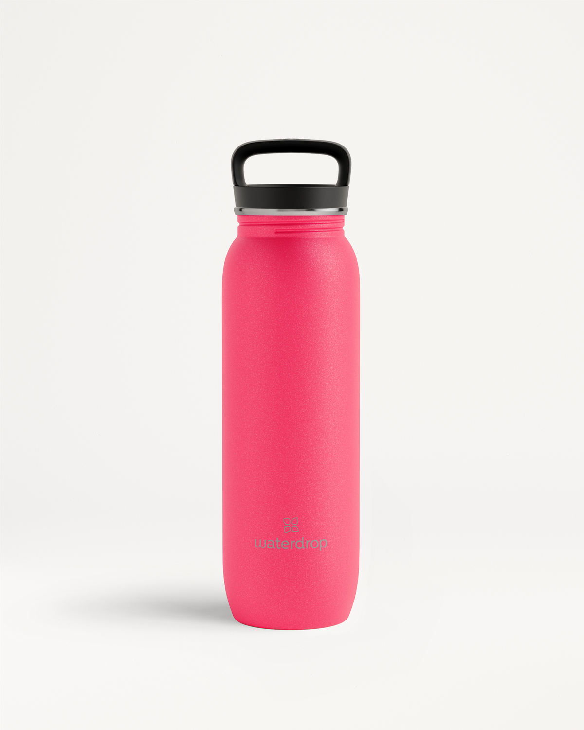 All-Purpose Ultralight · Loop Lid: A pink water bottle with a black loop handle, ideal for easy carrying and versatile use.