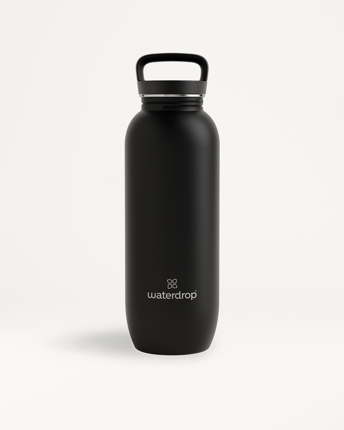 All-Purpose Ultralight · Loop Lid, black water bottle with thermal drinking lid and handle, ideal for hikes and daily use.