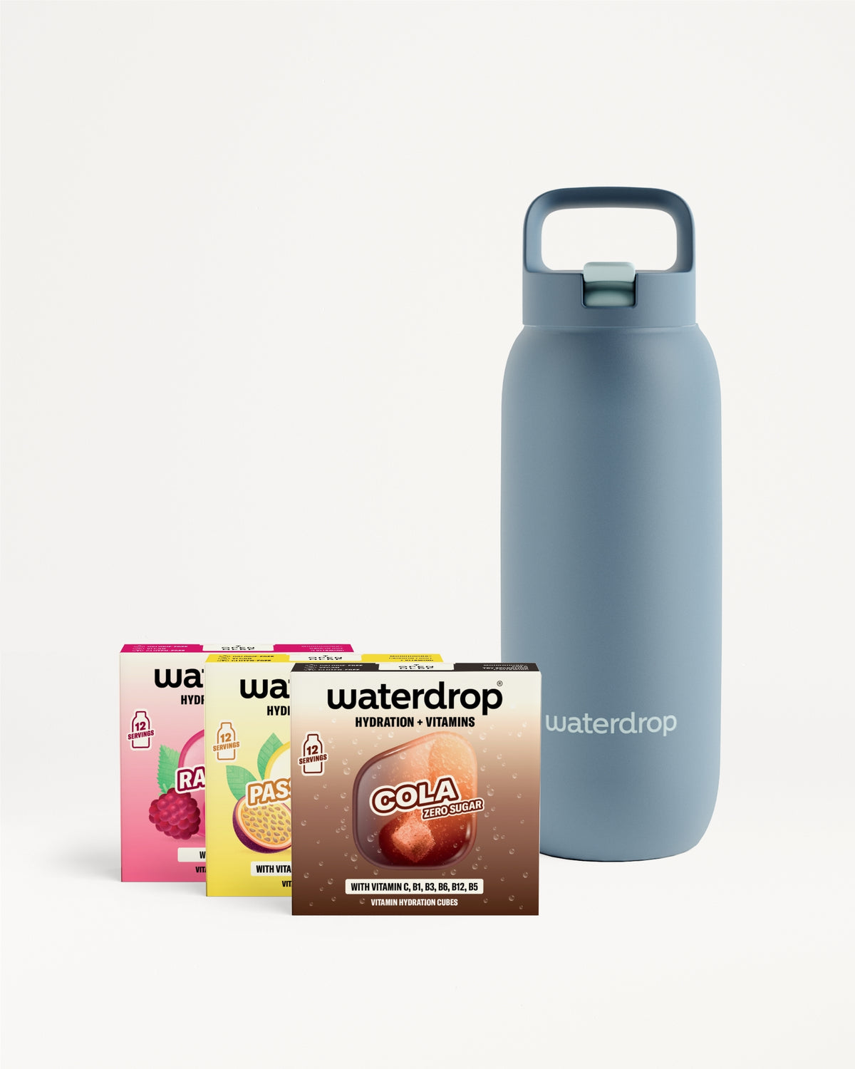 All-Purpose Thermo Microdrink Set with flavored hydration cubes.