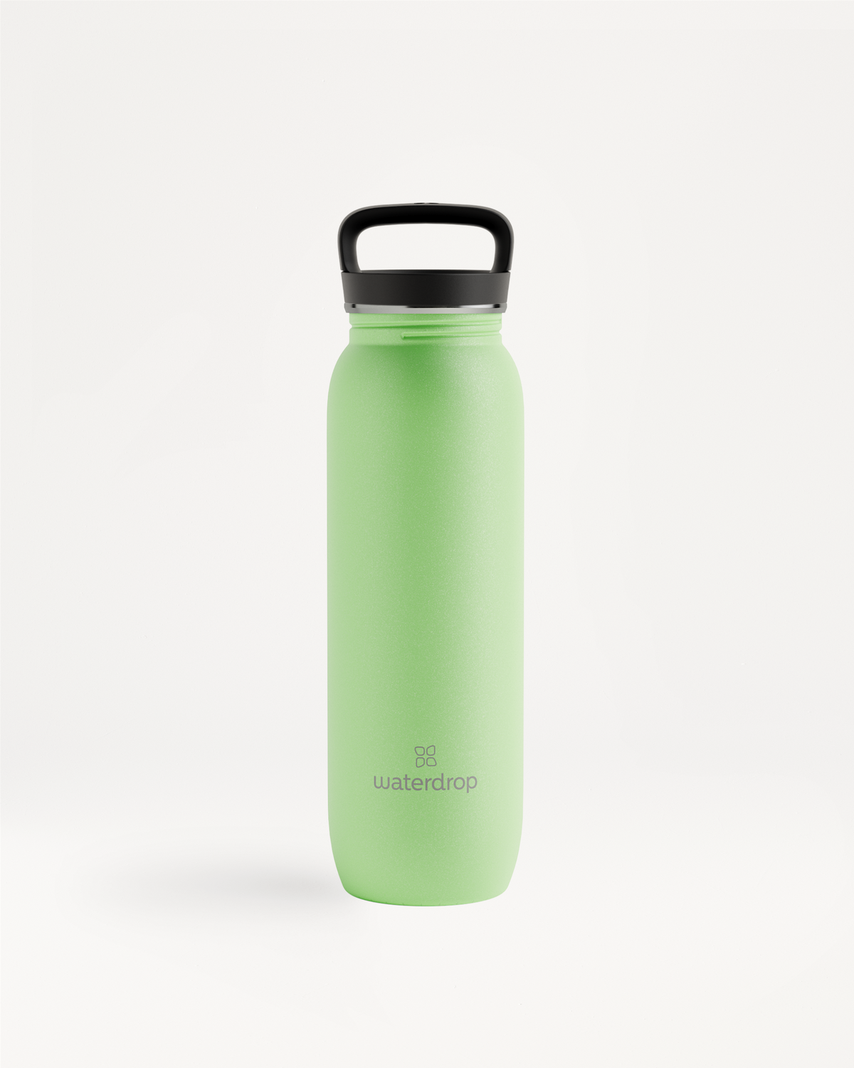 All-Purpose Ultralight Loop Lid water bottle with a black handle, designed for easy carrying and drinking, perfect for hikes and city life.