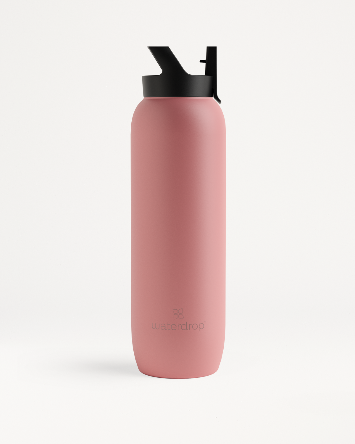 All-Purpose Thermo water bottle with Straw Lid, featuring double-walled stainless steel for 24-hour cold retention and an extra-large opening for ice cubes.