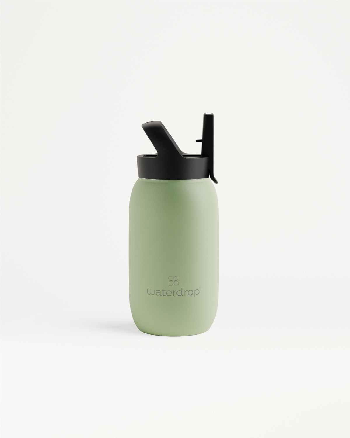 All-Purpose Thermo · Straw Lid, a double-walled stainless steel bottle with a black lid, designed to keep drinks ice-cold for up to 24 hours.