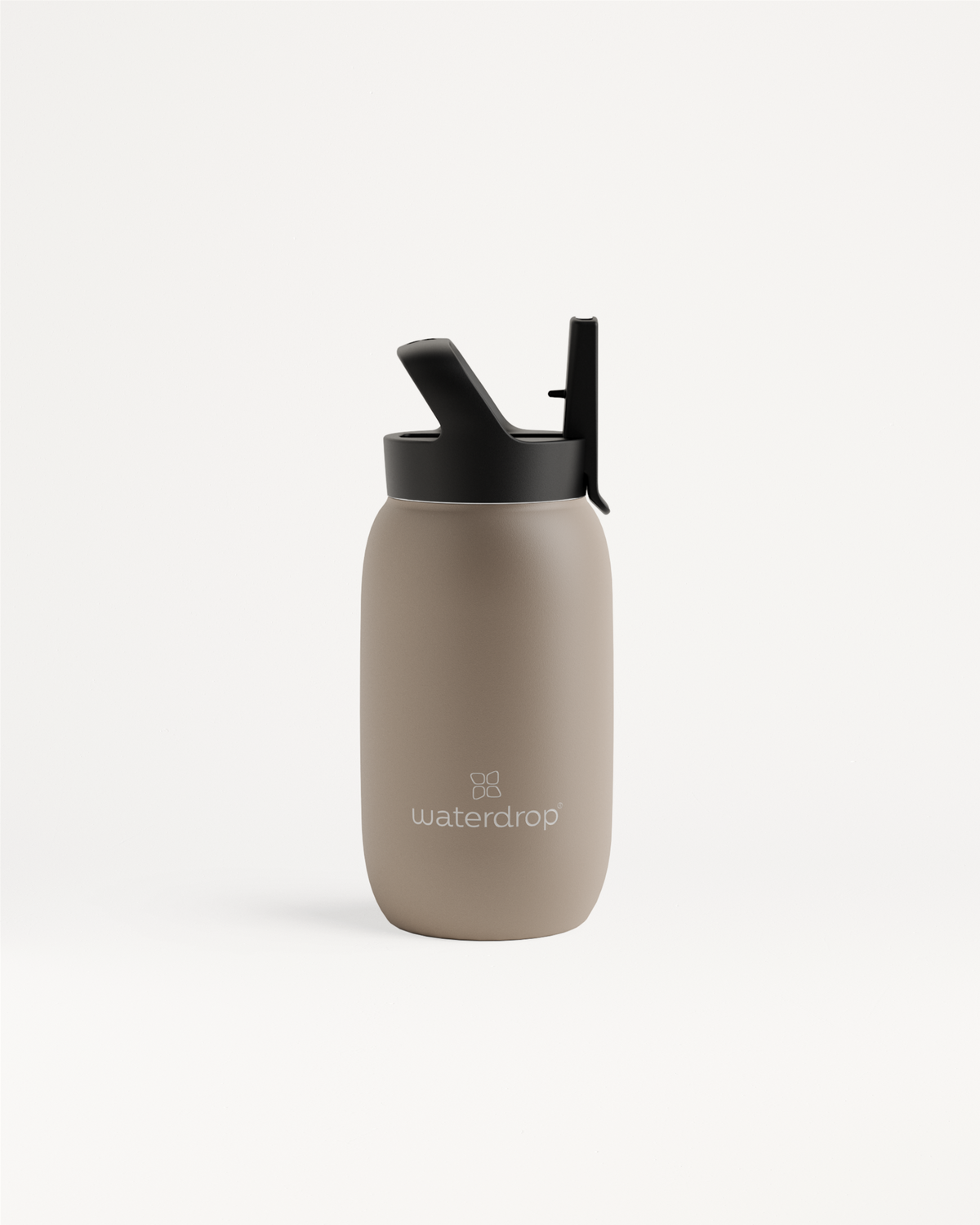 All-Purpose Thermo · Straw Lid: A double-walled stainless steel water bottle with a black lid, ideal for keeping drinks ice-cold for up to 24 hours.