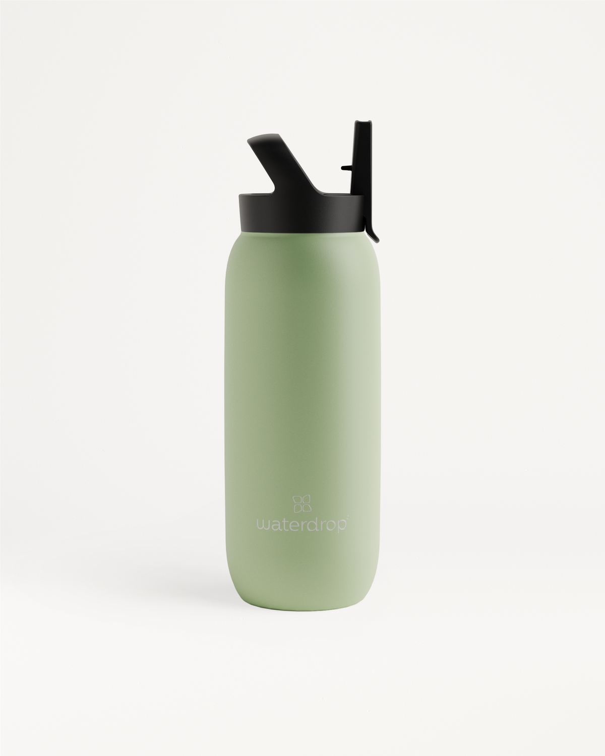 All-Purpose Thermo · Straw Lid water bottle with black lid, featuring a large opening for ice cubes and double-walled stainless steel for 24-hour insulation.