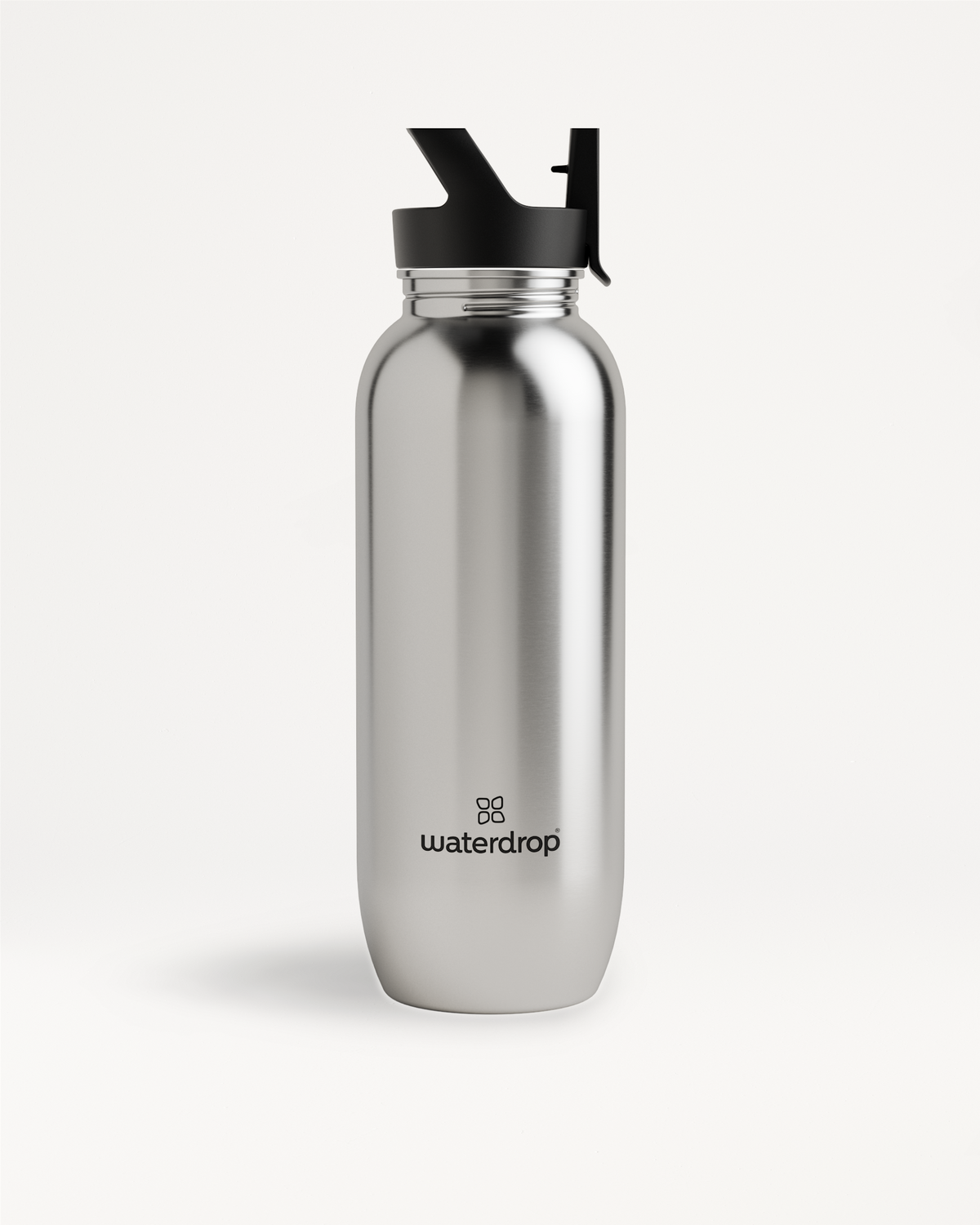 All-Purpose Ultralight Bottle with Straw Lid, 295g, 800ml capacity, featured in silver with a black lid, ideal for hiking and daily use.