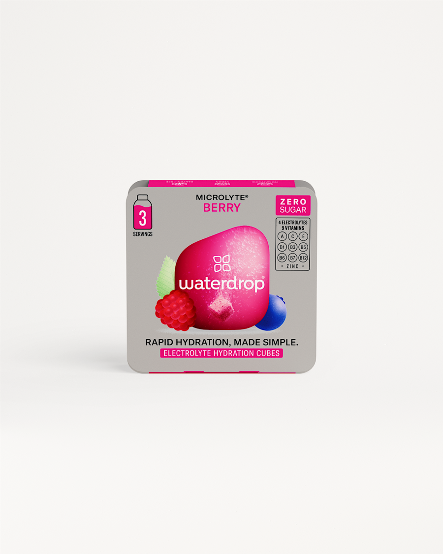 Choose your Flavour: Berry electrolyte hydration cubes, zero sugar.