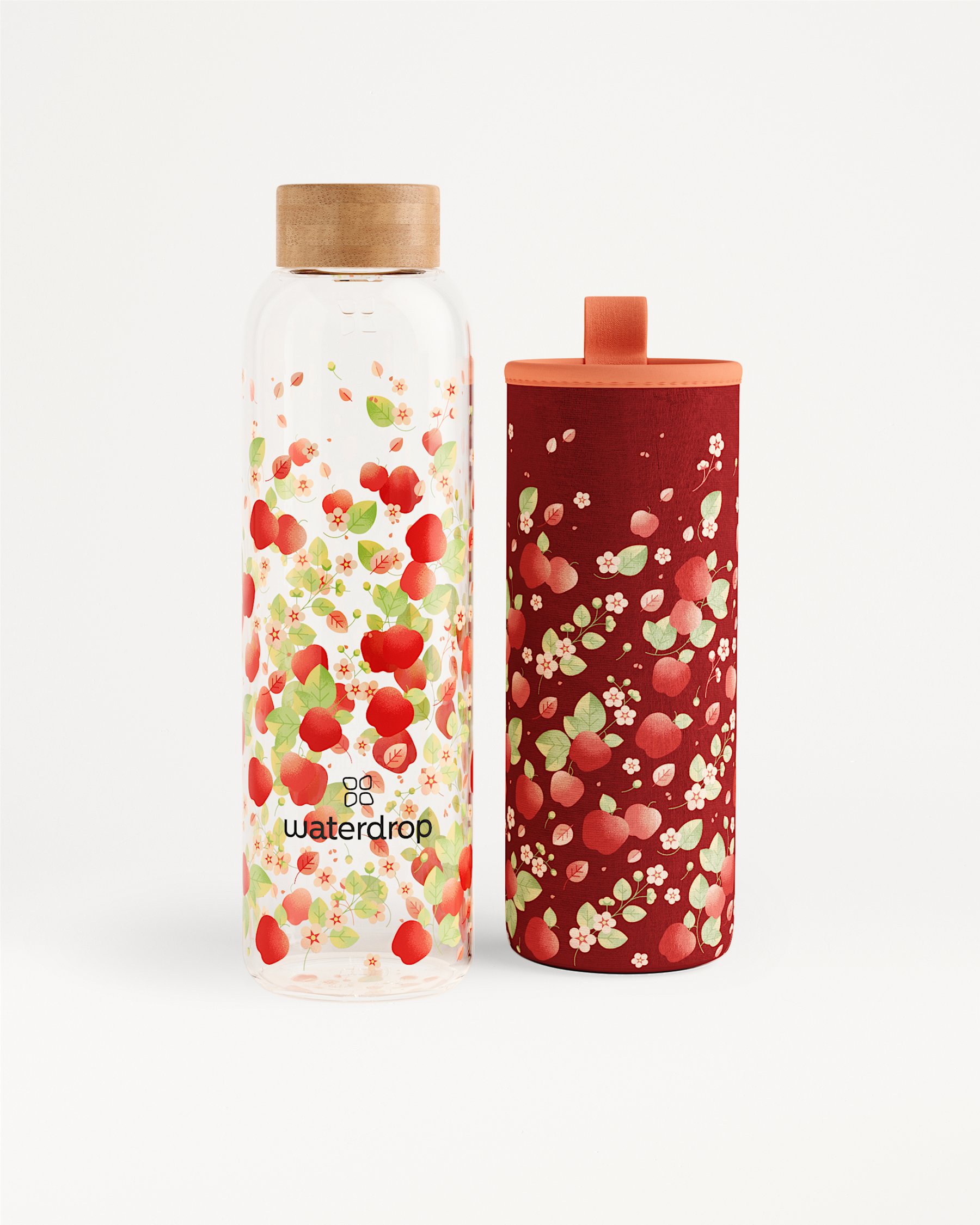 APPLE Edition Glass bottle with matching red sleeve.