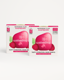 Microdrink 1+1 Twin Pack, Raspberry flavor vitamin hydration cubes.