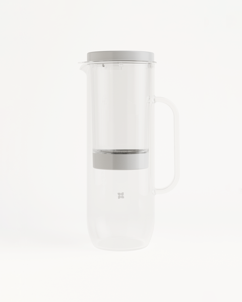 Truffula Forest Glass Decanter Set - 1200ml Carafe With Lid & 4 Glasses, Smokey Grey