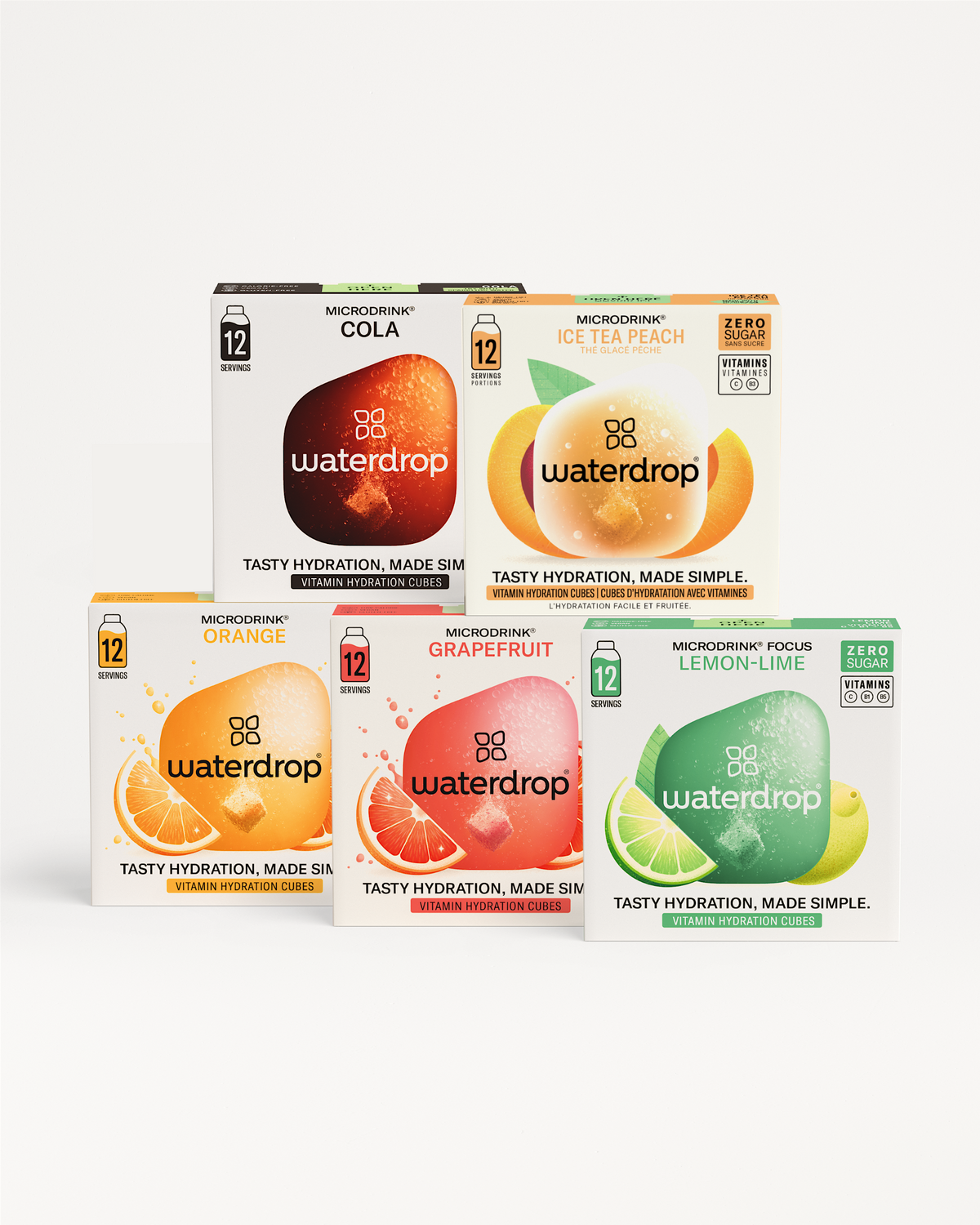 Fizzy Refreshment 4+1 Set: five flavored hydration cube boxes.