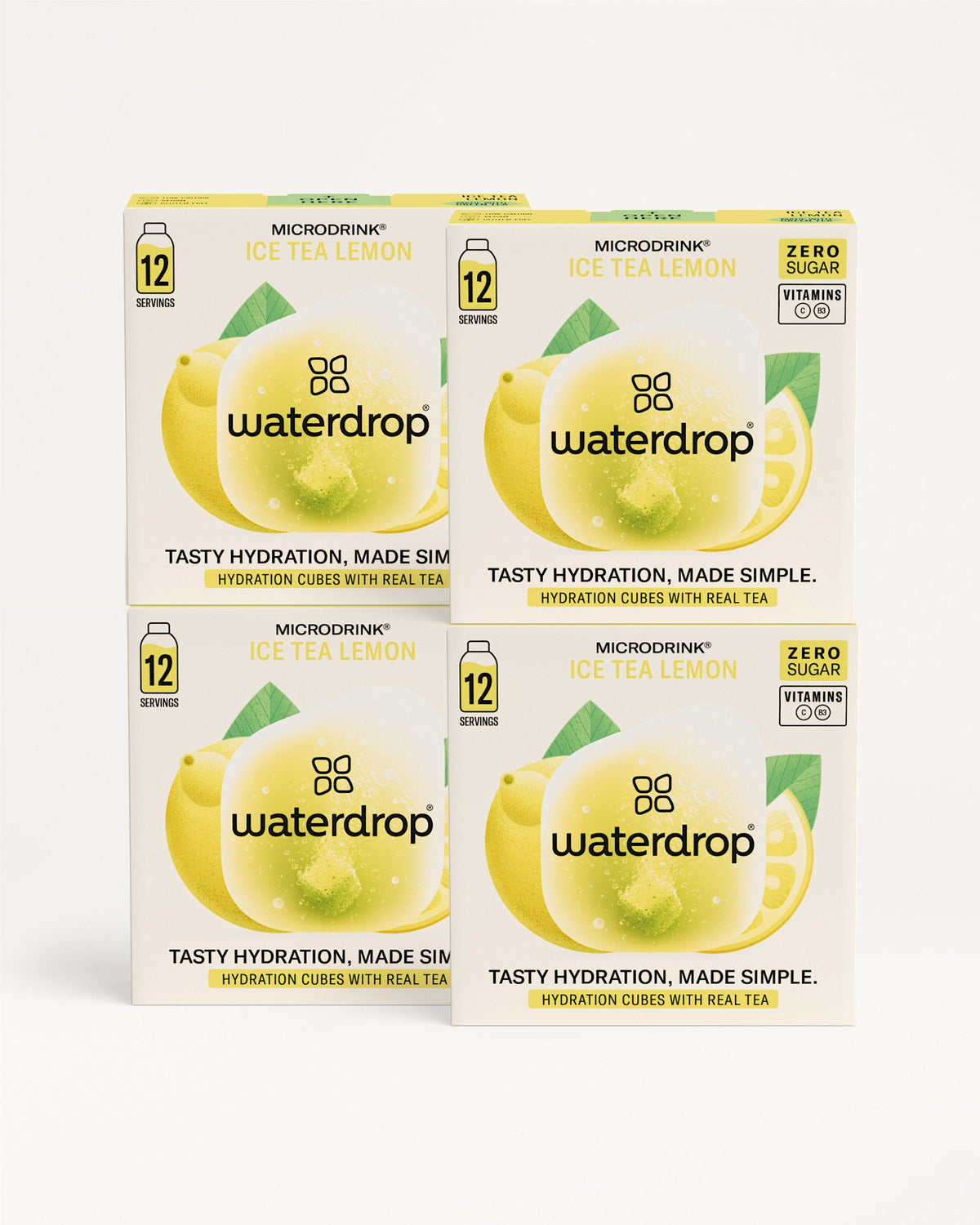 Microdrink 3+1 Set: Ice Tea Lemon hydration cubes, zero sugar.