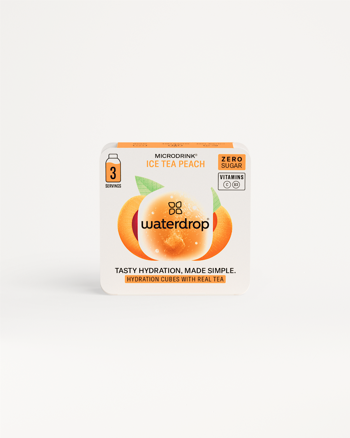 Choose Your Flavour: Peach Iced Tea Hydration Cubes, zero sugar.