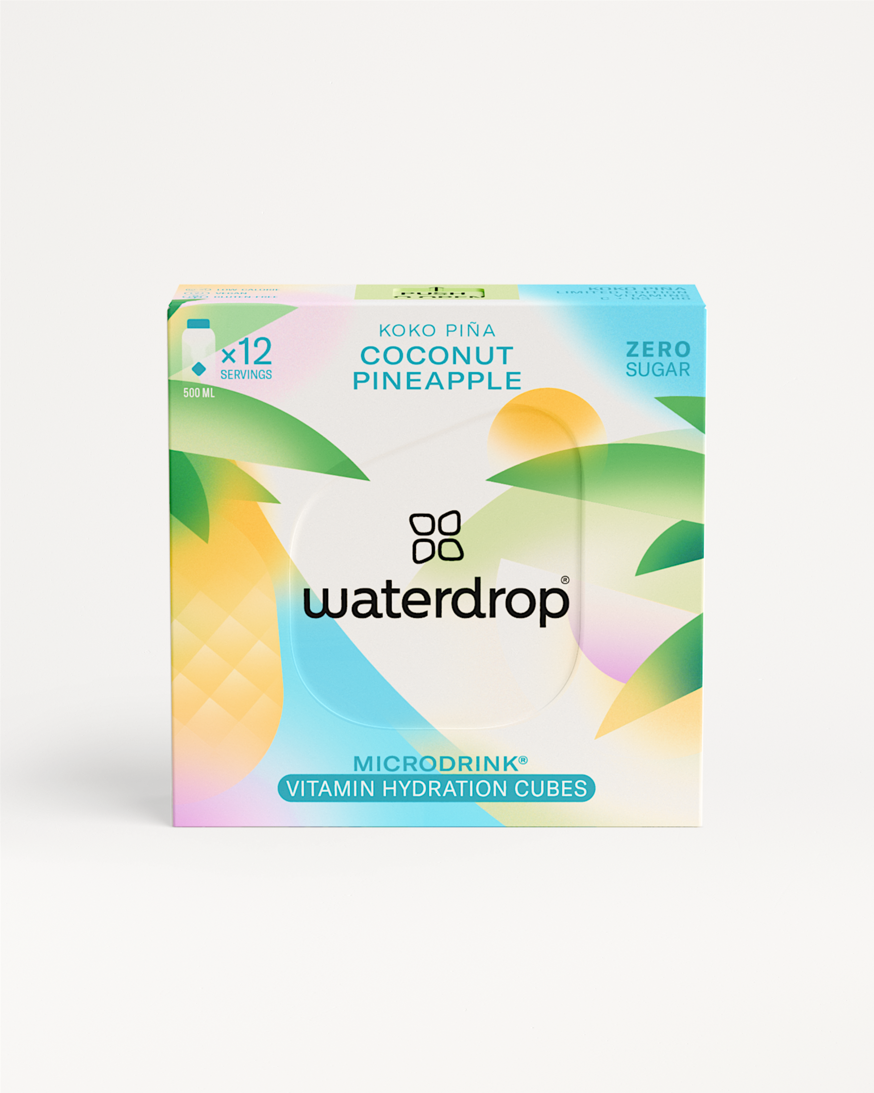 KOKO PIÑA - A boxed duo of sweet coconut and fruity pineapple waterdrops, limited edition for hydration and tropical refreshment.