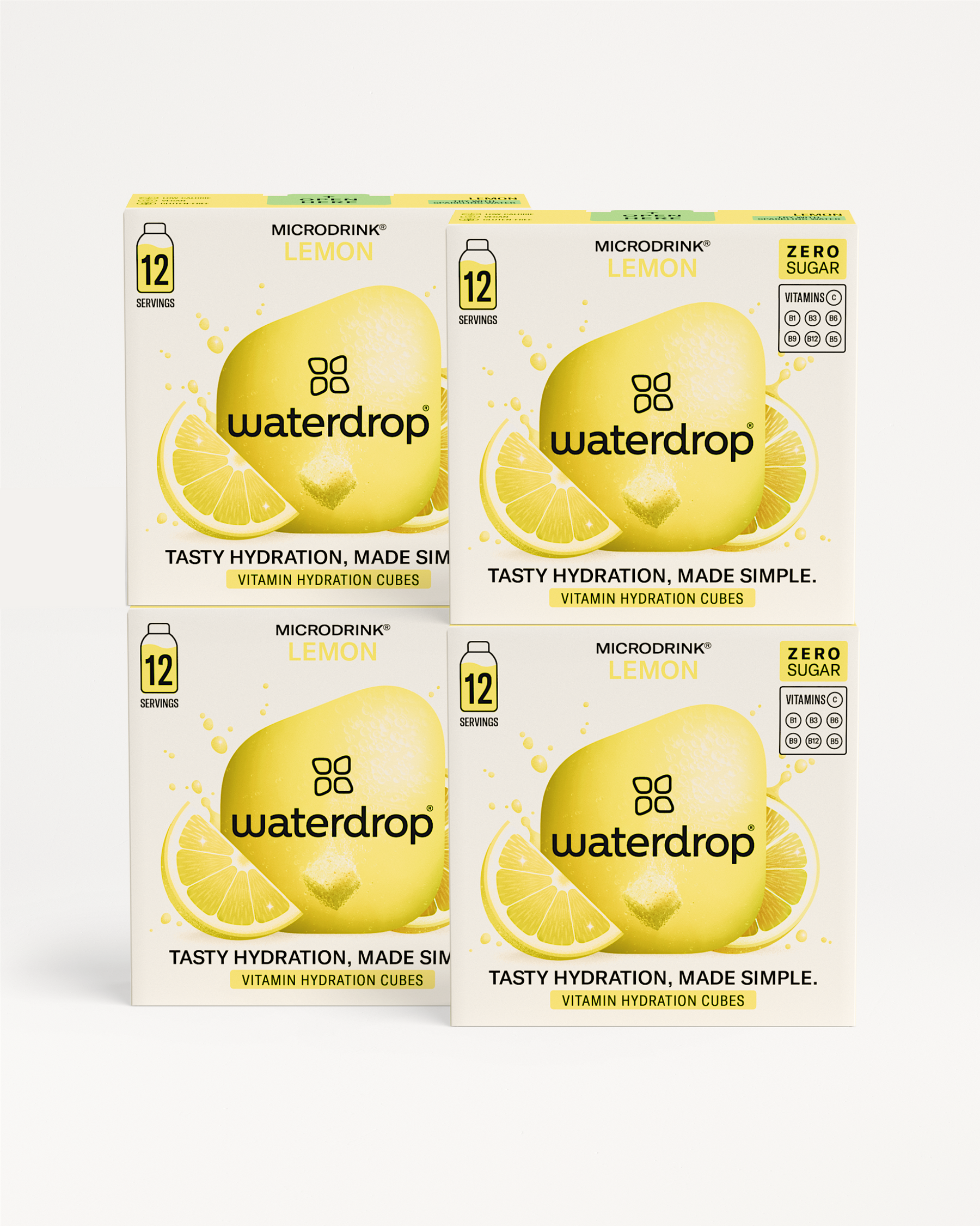 LEMON 3+1 microdrink packs, zero-sugar, vitamin-rich hydration cubes.
