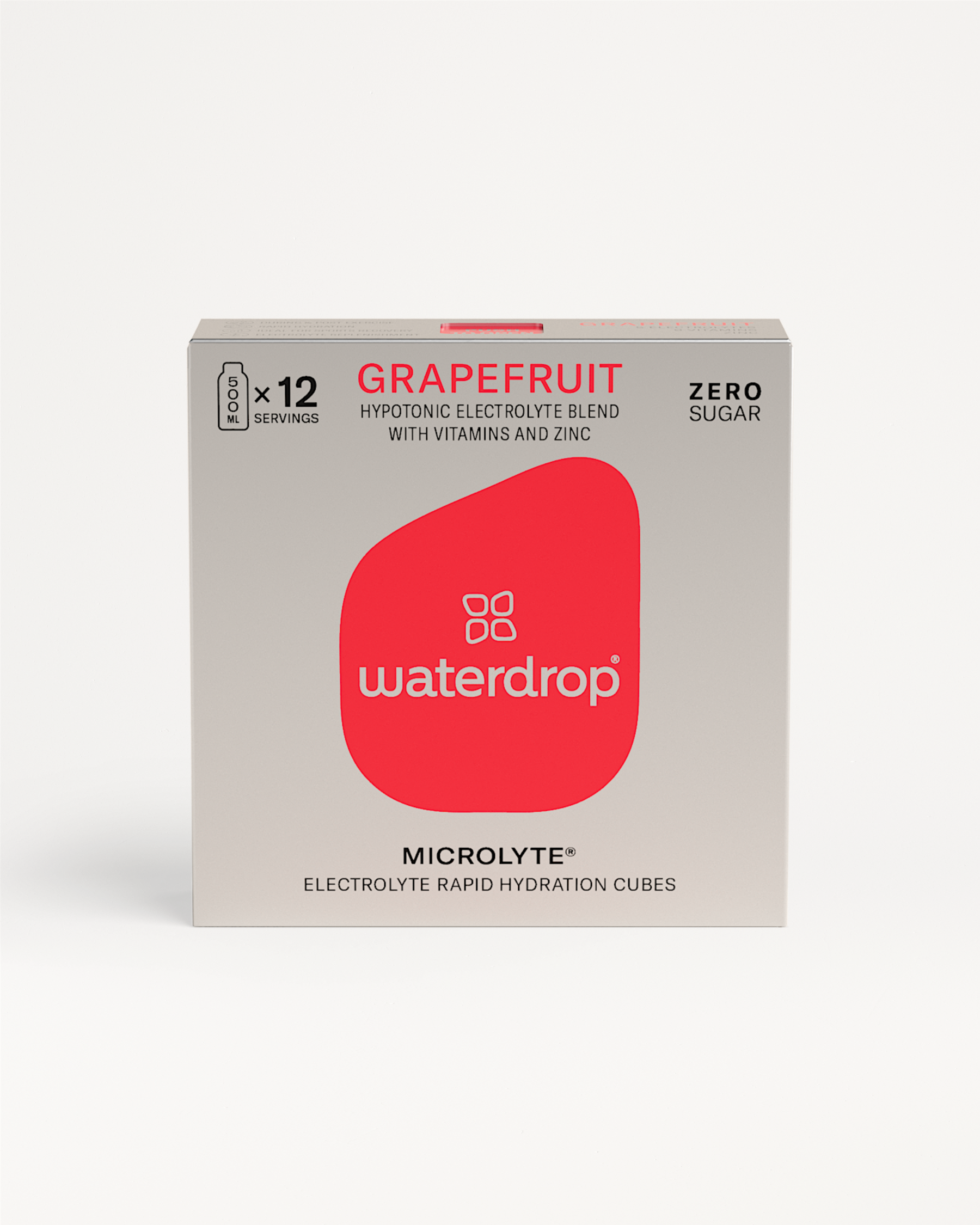 A white box with a red logo labeled GRAPEFRUIT, containing grapefruit juice enriched with electrolytes, vitamins, and zinc, ideal for hydration during sports activities.