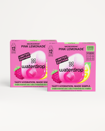 Limited Edition Twin Pack of Waterdrop Pink Lemonade hydration cubes.
