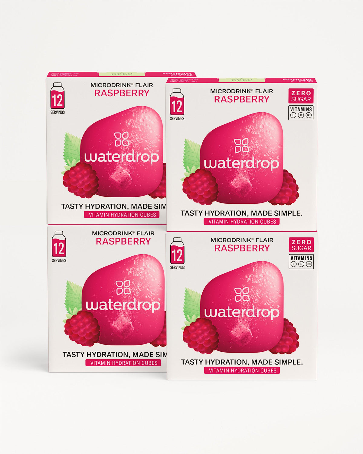 Microdrink 3+1 Set: Raspberry hydration cubes, zero sugar.