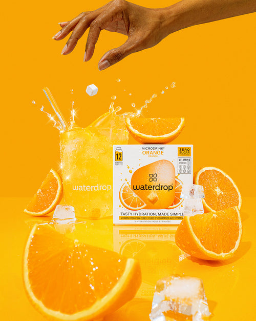 ORANGE soft drink with citrusy flavor, sugar-free.
