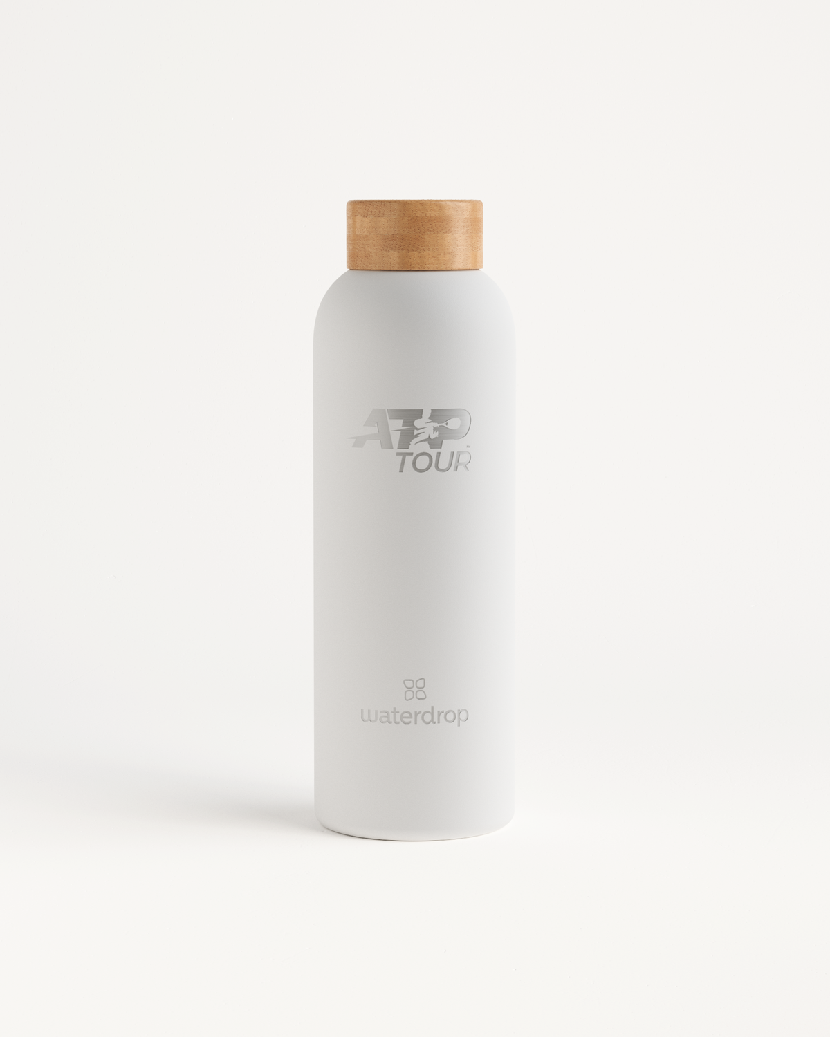 Official ATP Tour Bottle with cork lid and logo, co-branded stainless steel, limited edition used by players in the 2023 ATP Tour.