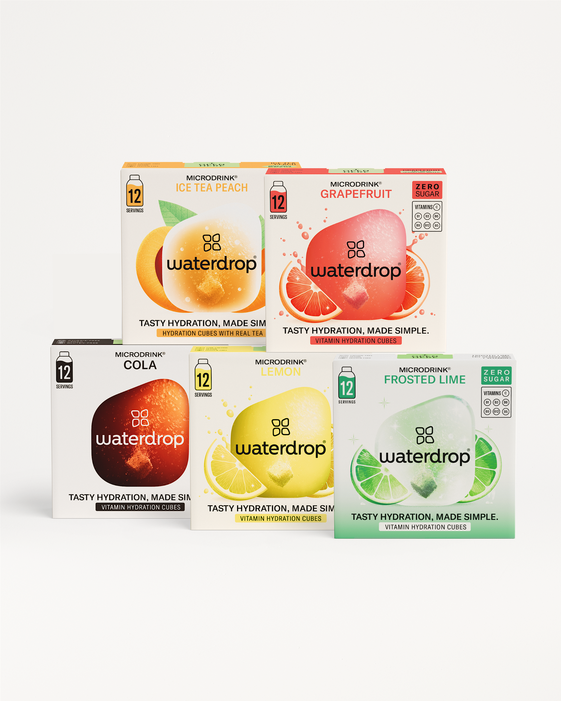 Fizzy Refreshment 4+1 Set: five flavored hydration cube boxes.