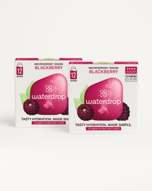 Microdrink 1+1: Blackberry flavor hydration cubes, 12 zero-sugar servings.