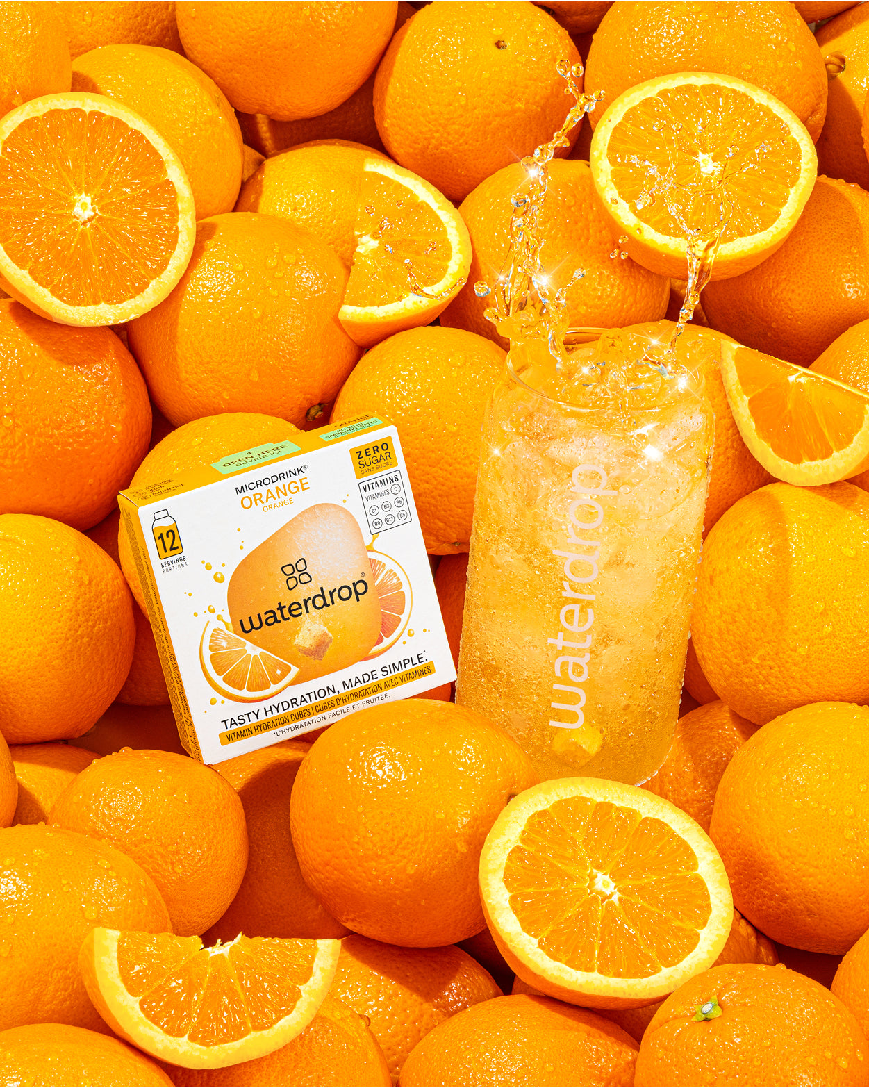Fresh & Fizzy Set with oranges and dissolving vitamin cube.
