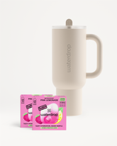 Explorer Set ceramic mug with lid.