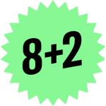 Green starburst badge graphic used to highlight a promotion.