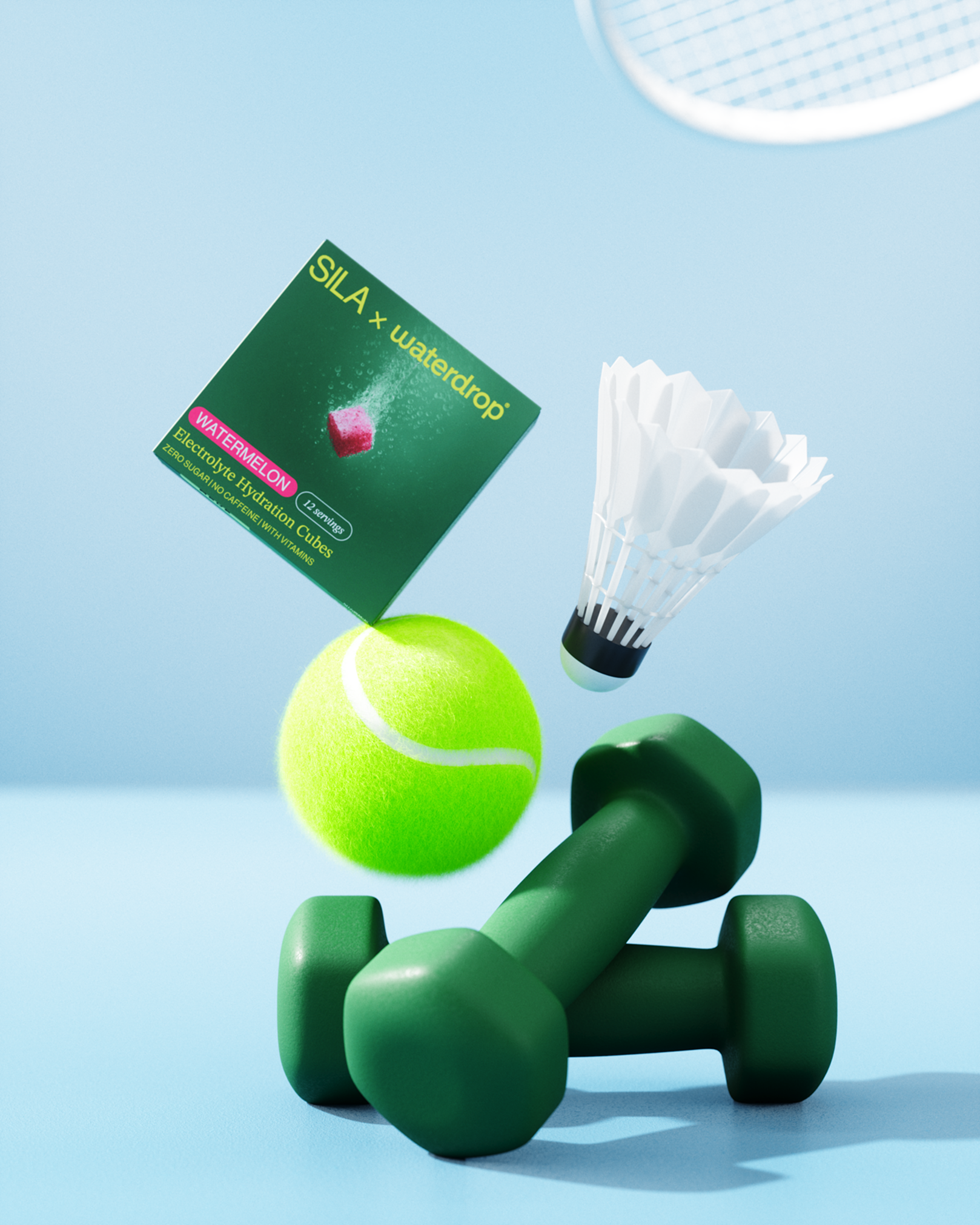 SILA Hydration Set with fitness-themed accessories.