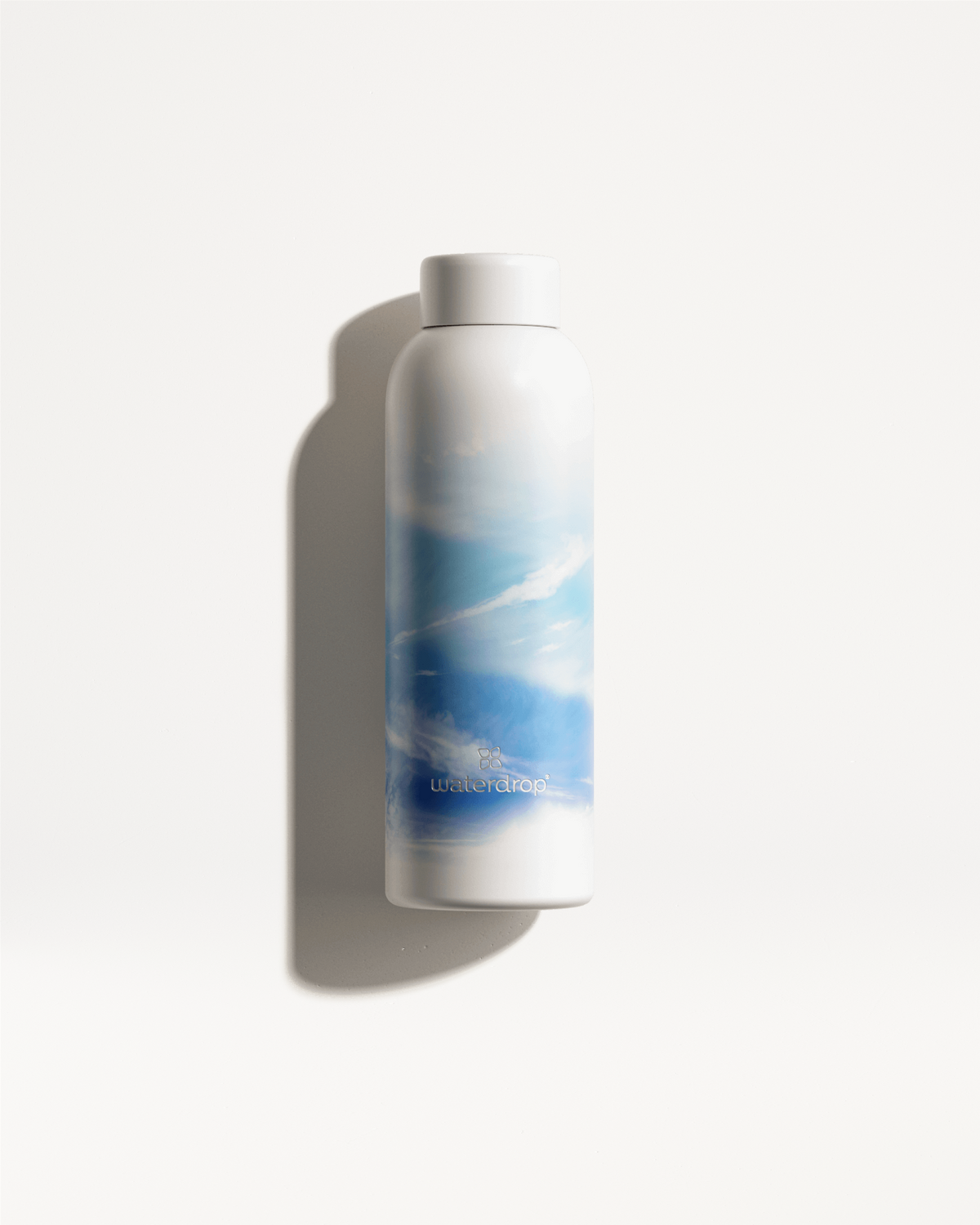 SKY Steel Horizon Bottle, high-quality stainless steel with a blue and white design, featuring a limited edition heavenly theme.