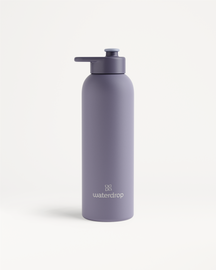 Thermo Steel Bottle · Pull-Up Cap by waterdrop® with logo.