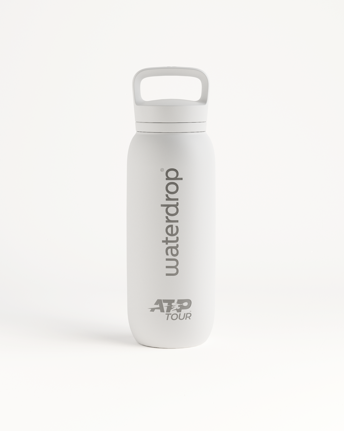 Official ATP Tour waterdrop all-purpose Thermo with Spout Lid, a stainless steel water bottle with a handle, inspired by the ATP Tour 2024 players' design.	