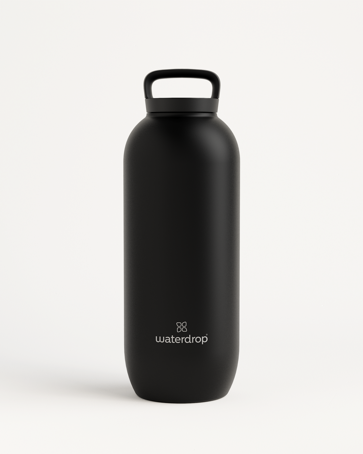 All-Purpose Thermo · Loop Lid - A black stainless steel water bottle with a handle, designed to keep drinks cold for 24 hours or hot for 6 hours.