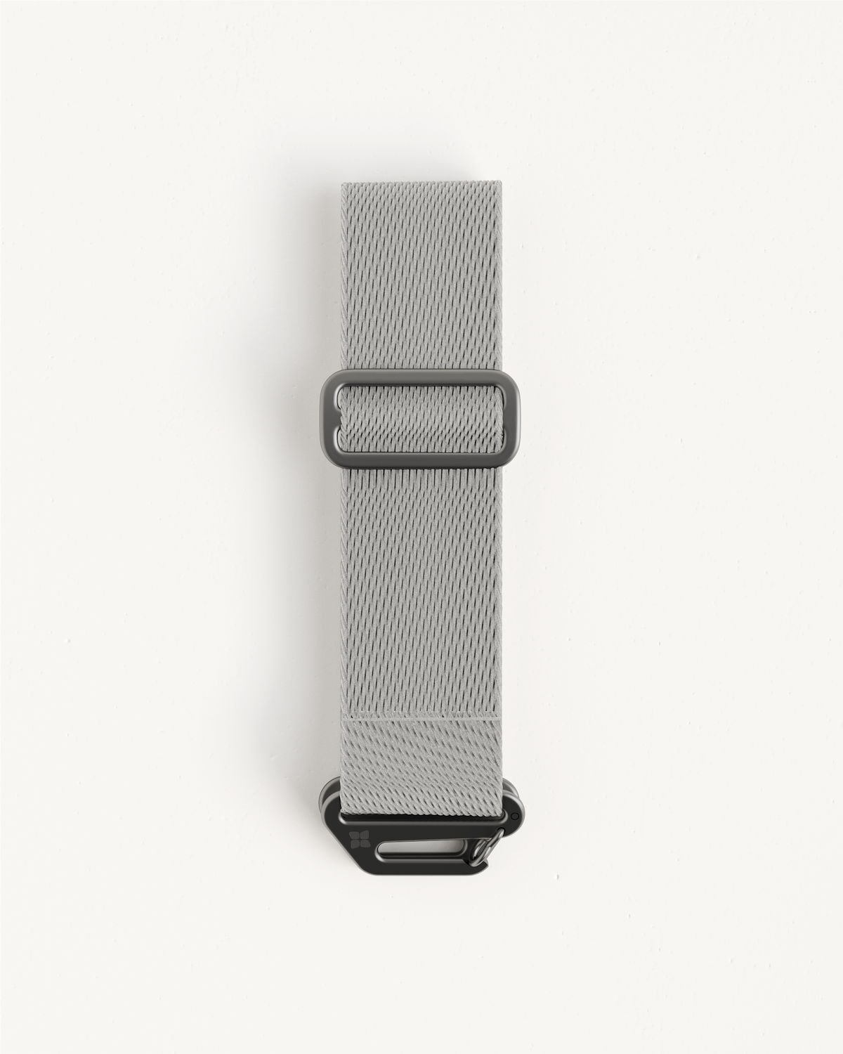 Close-up of the Bottle Sleeve Strap with an adjustable grey strap and metal buckle for convenient water bottle carrying.