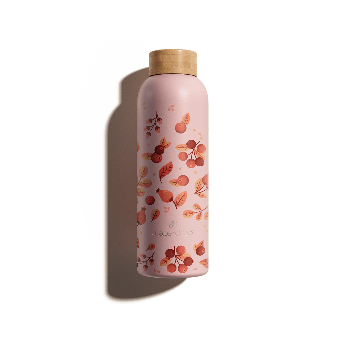 Edition Thermo Steel bottle with floral design, made of double-walled stainless steel for keeping drinks cold for 24h or hot for 12h.