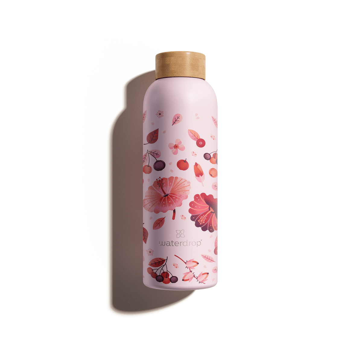 Edition Thermo Steel bottle with floral design, made of double-walled stainless steel for keeping drinks cold for 24 hours or hot for 12 hours.