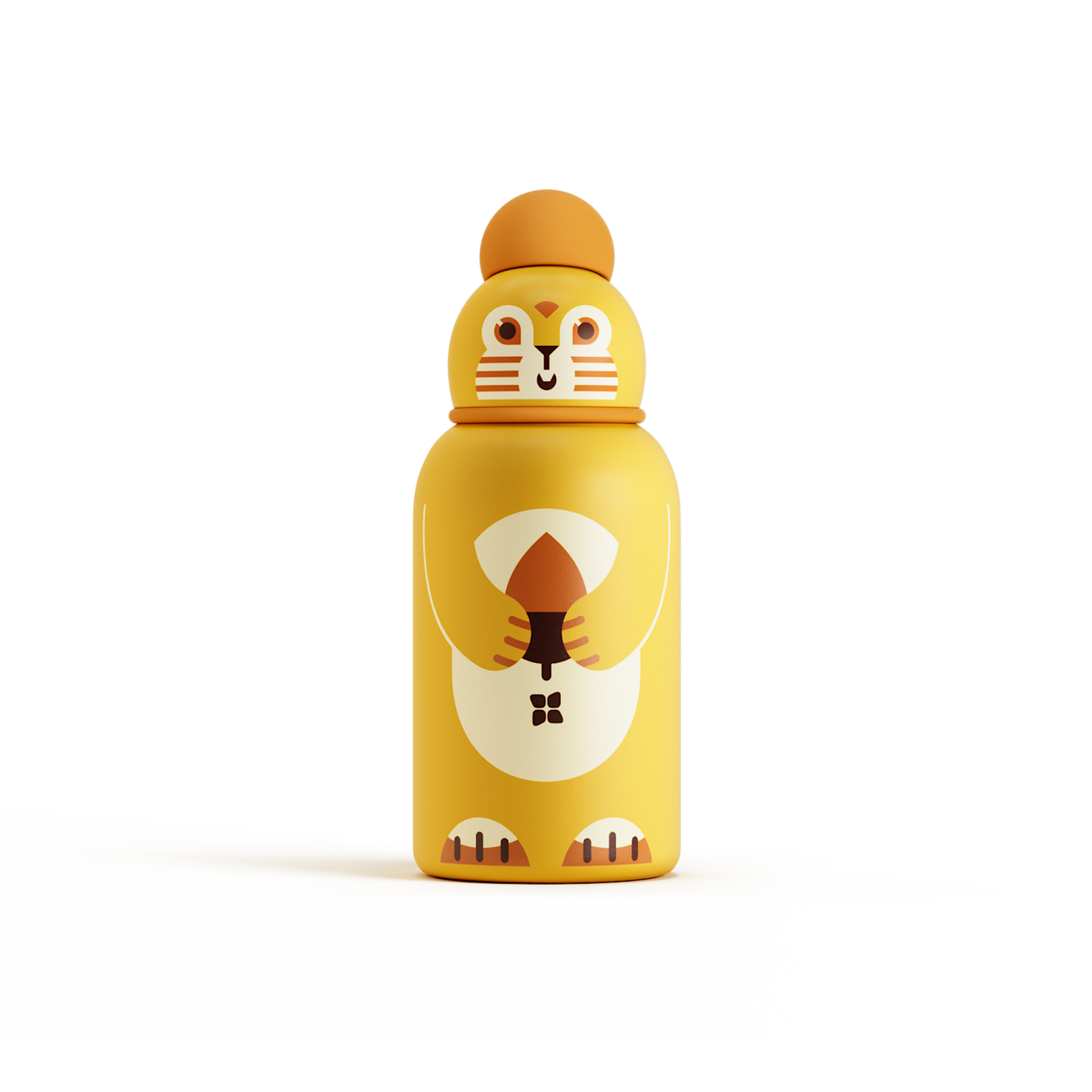 Toddler Bottle Steel with a cute cartoon animal, designed for toddlers, featuring a special drink opening and robust stainless steel build.